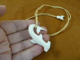 (J-Shark-7) Hammerhead SHARK Water Buffalo bone carved PENDANT Jewelry Necklace - £14.24 GBP