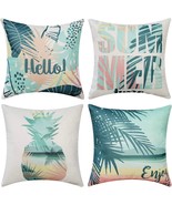 ULOVE LOVE YOURSELF Accent Throw Pillow CASE LOT 17&quot; Tropical Summer Bea... - £15.47 GBP