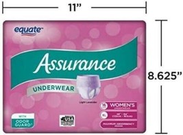 equate Assurance Women&#39;s XL 48-64&quot; Underwear Fresh Lavender Color 16ct - £15.65 GBP