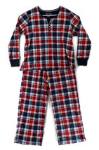 NAUTICA SLEEPWEAR PAJAMA SET WOMENS SZ XXL PLAID RED BLUE GREEN WHITE LS... - $11.99