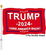 Trump Flag 2024 3x5 Outdoor Double Sided Red Trump President 2024 MAGA F... - $21.20