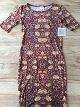 LuLaRoe JULIA Dress Size XS Floral Print Short Sleeve Red Yellow Green NEW - $19.20