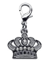Lobster Claw Crown Charm Clear Dog Collar Charms Royal Crown Rhinestones Jewelr - £10.27 GBP