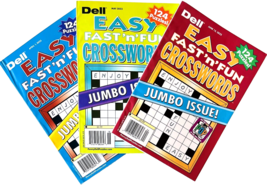 NEW Lot 3 Penny Press Dell Fast Fun Jumbo Crossword Puzzle Books 124 In ... - £10.81 GBP