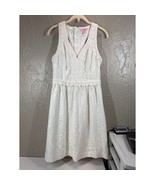Lilly Pulitzer White Fit Flare Dress Sleeveless Lace Pattern Litzia Moce... - $1,116.54 MXN