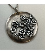 James Avery Sterling Silver Cherry Blossom Medallion Pendant &amp; 20” Avery... - $440.90 CAD