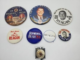Vintage Political Pin Lot Bush Reagan 1984, 1981 Plus 1980 Detroit Gop Pendant  - £11.66 GBP