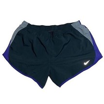 Nike Dry Fit Running Athletic Exercise Short Black Blue Accent Track Marathon - £13.95 GBP
