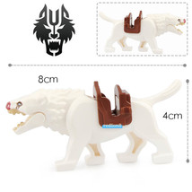 White Warg Wolf The Hobbit LOTR Custom Printed Lego Compatible Minifigure Bricks - £2.38 GBP