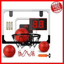 Kids and Adults Indoor Basketball Hoop Set with Electronic Scoreboard &amp; ... - $850.23 MXN