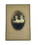 Vtg Cabinet Photo Two Girls Bows Lace Dresses Higgins Studio Georgetown ... - €28,34 EUR