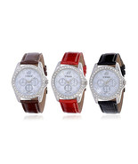 NEW Strada 1921844 Womens 3-Watch Set Black Red Brown Wristbands MOP Dia... - £19.42 GBP