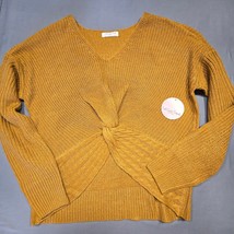 Full Circle Trends Sweater Womens Size XL Brown Gold Knit Twist Long Sleeves Top - £17.03 GBP