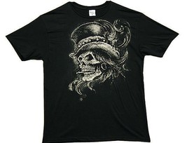 Steampunk Skeleton With Top Hat T Shirt 100% Soft Cotton Fitted Tee voodoo#8 - £10.14 GBP