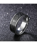 Bible Christian Lord&#39;s Prayer Cross Rotating Band Spinner Ring Titanium ... - $7.91+