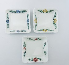 Butter Pats Plates Set Of 3 Vintage CFH GDM Porcelain Floral or Salt Dishes - £14.99 GBP
