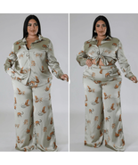 NWOT Good Times USA My Remedy Pant Top Set Sage Green Cheetah 1XL - $1,006.27 MXN