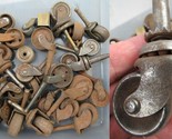 26 TOTAL!  Antique Vintage IRON STEEL Casters Furniture Rollers wheels - $135.56
