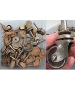 26 TOTAL!  Antique Vintage IRON STEEL Casters Furniture Rollers wheels - £106.67 GBP
