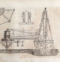 Artesian Well Grenelle Machine Woodcut 1852 Victorian Industrial Print 3... - $39.99