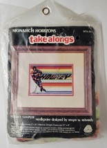 1981 Monarch Horizons Take Alongs Needlepoint Hockey Sampler 7&quot; x 5&quot; - £15.77 GBP