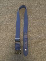 Nike Belt Men One Size Stretch 1.5" Wide Royal Blue w Swoosh Sport Adjus... - $9.55