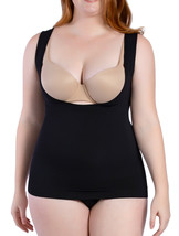 Body shaper tank top T shirt Shirts women Open bust shapewear Black CURVEEZ - $28.00