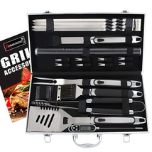 21Pc Bbq Grill Accessories Set With Thermometer - The Very Best Grill Gi... - £53.46 GBP