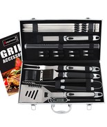 21Pc Bbq Grill Accessories Set With Thermometer - The Very Best Grill Gi... - £53.24 GBP