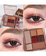 7 Colors Rose Red Brown Eye Shadow Palette Matte Glitter Pearly Eyeshado... - $95.40 MXN