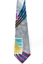 Vintage Multi Color Abstract Patterned Neck Tie Made in USA - £19.46 GBP