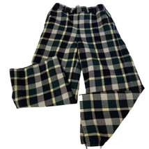 Blue Label Crestbridge Pants Sz 36 Black Tan Plaid Wool Elastic Waist Lined - £82.53 GBP