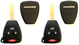 X2 DODGE Remote Head Key Shell 4 Button Removable Blade A+ Quality USA Seller - £7.46 GBP