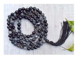 Jewelery Making Mala Black Sulemani hakik 34 inch String 108 Beads Size ... - £33.40 GBP