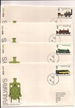 1975 First Day Covers Railways Edinburgh UK Set of 4 - £4.63 GBP