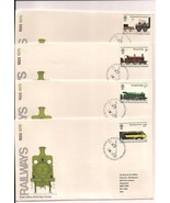1975 First Day Covers Railways Edinburgh UK Set of 4 - £4.66 GBP