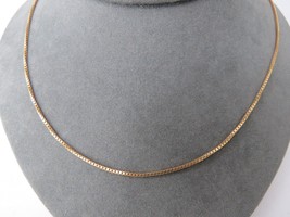 Solid 14k Yellow Gold Box Chain Necklace Marked Italy 6.11g 18&quot; Lobster Catch - £339.30 GBP