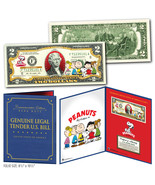PEANUTS - Charlie Brown &amp; Gang Genuine U.S. $2 Bill in 8x10 Collectors D... - £14.65 GBP