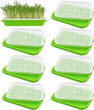 Junniu 8-Pack Seed Sprouter Tray Soil-Free Wheatgrass Beans Seeds Grower... - £22.30 GBP