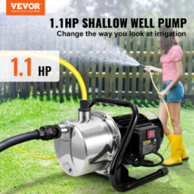 Shallow Well Pump Portable Garden Water Jet Pump 1.1HP 978 GPH 131 ft Head - £84.15 GBP