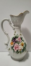 Lefton china 7&quot; Floral Porcelain mini pitcher - £11.17 GBP