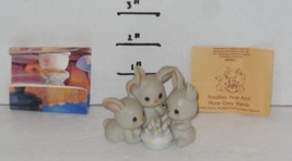 1994 Precious Moments Another Year And More Grey Hares #128686 Bunnies H... - $34.48