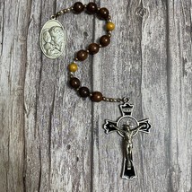 Holy Family Catholic Pocket Rosary, Wood Bead rosary, Rosary for Her - £23.43 GBP