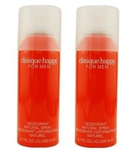 Clinique Happy Perfumed Deodorant Spray For Men 200 ml x 2 pack,  Free s... - $65.82