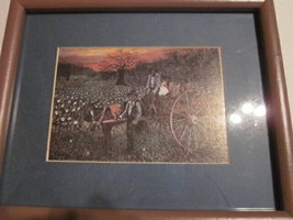 Vintage 1977 Marcel Stockmans African American Print Cotton Field Framed Print - £7.98 GBP