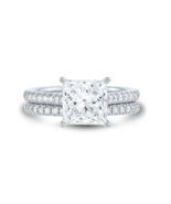2Ct Halo Princess Simulated Diamond Bridal Engagement Wedding Silver Rin... - £55.60 GBP