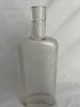 Antique Glass Liquor Bottle Warranted Oval Whiskey Vintage - £12.50 GBP