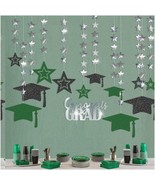 Celebrate &amp; Shine Graduation Party Kit - Green &amp; Black Cap Decor, Shiny ... - $49.43 CAD