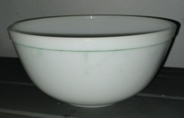 Vintage Pyrex 403 White with Green Stripe Line Around Top Rim Mixing Bowl 2.5Qt. - £10.97 GBP