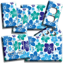 Blue Hawaiian Hibiscus Flowers Light Switch Outlets Baby Boy Nursery Room Decor - $13.99+